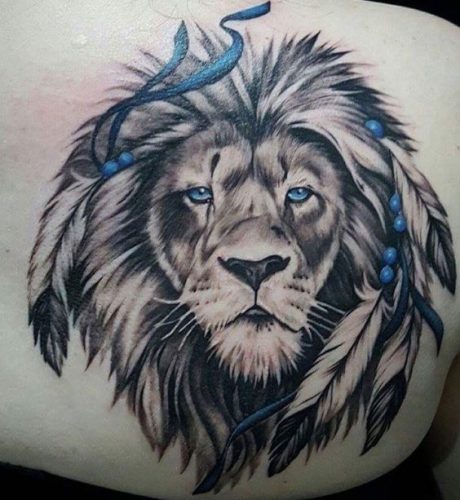 Lion Tattoo with Blue Eyes: 20 Enchanting and Mesmerizing Designs