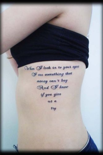 17 Trendy Rib Writing Tattoo ideas