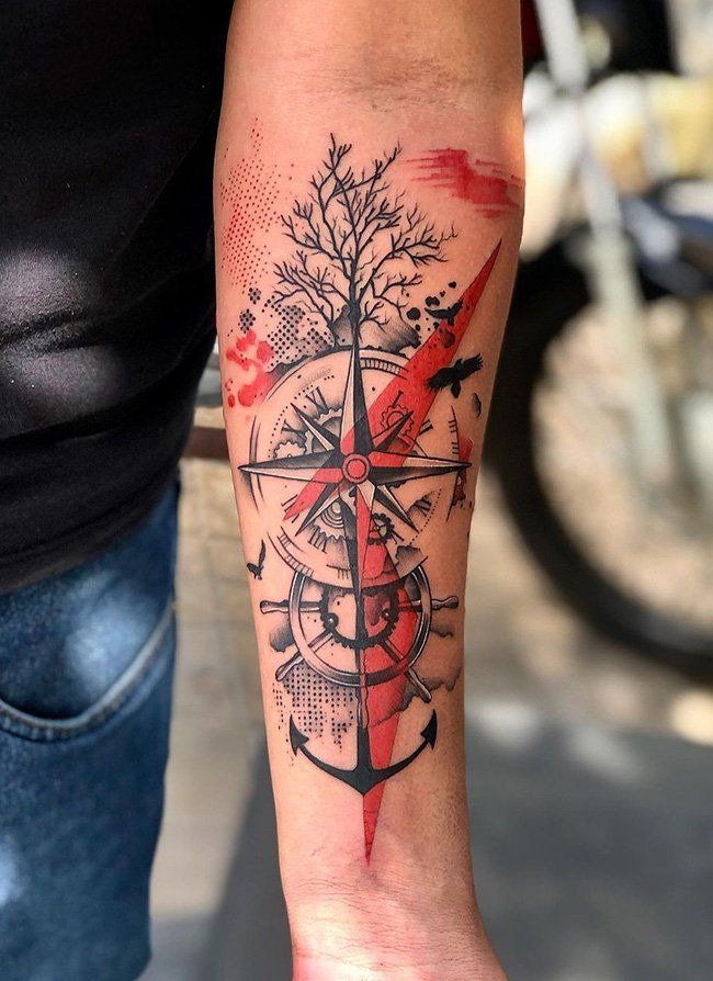 28 Compass Tattoo Ideas : Designs for Men and Women, Anchor, Traditional and More