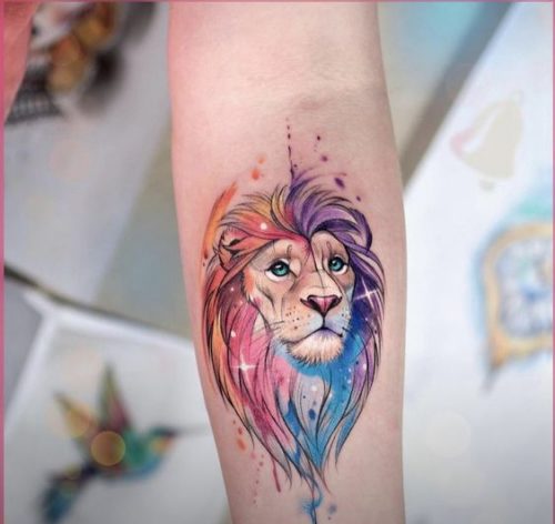Watercolor Lion Tattoo: 20 Vibrant and Artistic Designs