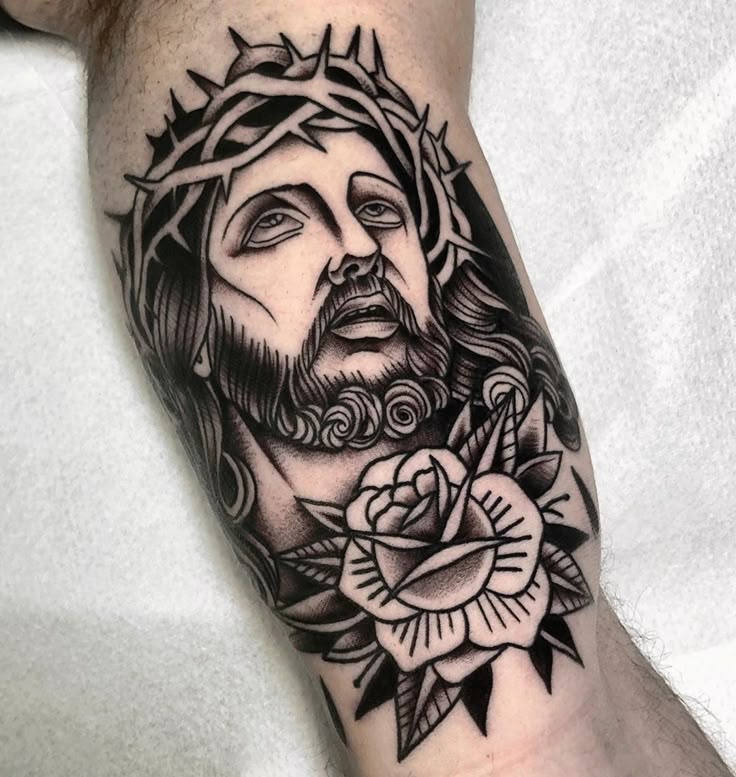 25 Jesus Tattoo Ideas : Sacred Heart, Virgin Mary, Fine Line, Sleeve for Women, Back, Forearm
