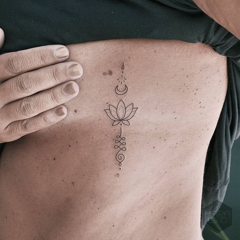 26 Unalome Tattoo Ideas with Lotus, Om and Spiritual Meaning Symbols