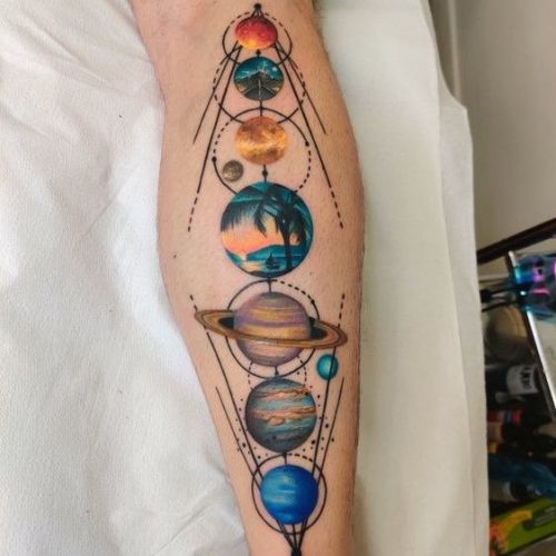 Explore 23 Stunning Solar System Tattoo Ideas for : Celestial Body Art for Men and Women