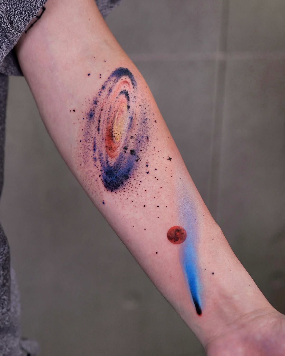 27 Galaxy Tattoo Ideas with Sleeve Designs, Black and Grey, and Cosmic Color Concepts