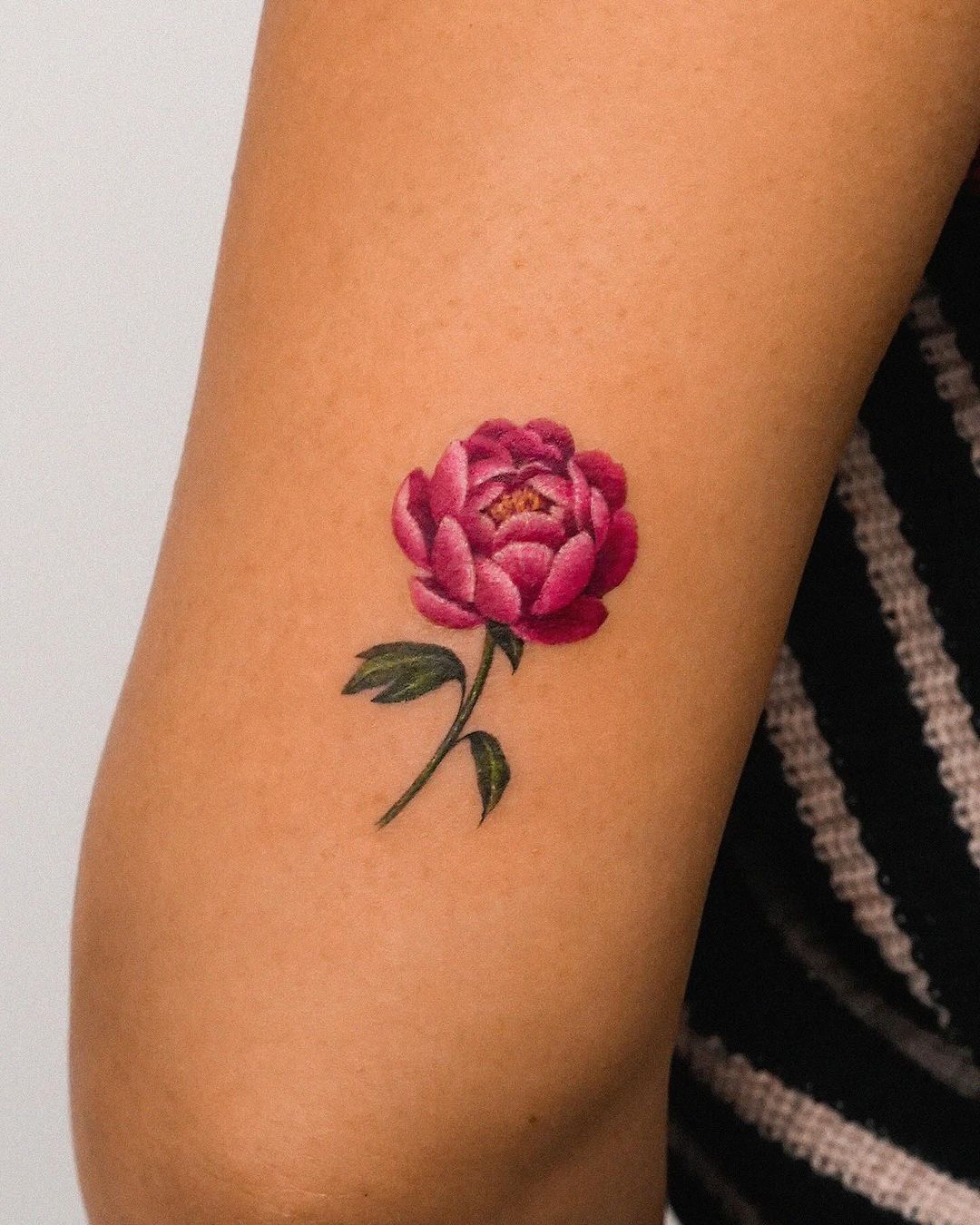 27 November Birth Flower Tattoo Ideas Featuring Chrysanthemums, Peony, Fine Line Designs
