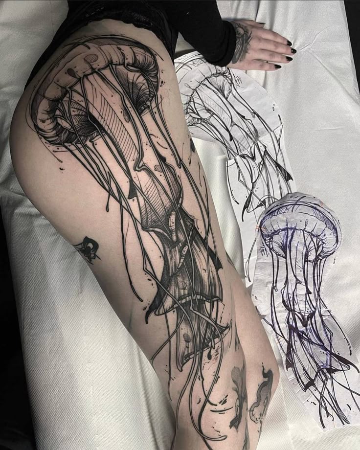 30 Jellyfish Tattoo Designs with Meaning and Style Flowing