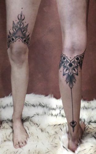 Under Knee Tattoos for Women 17 ideas