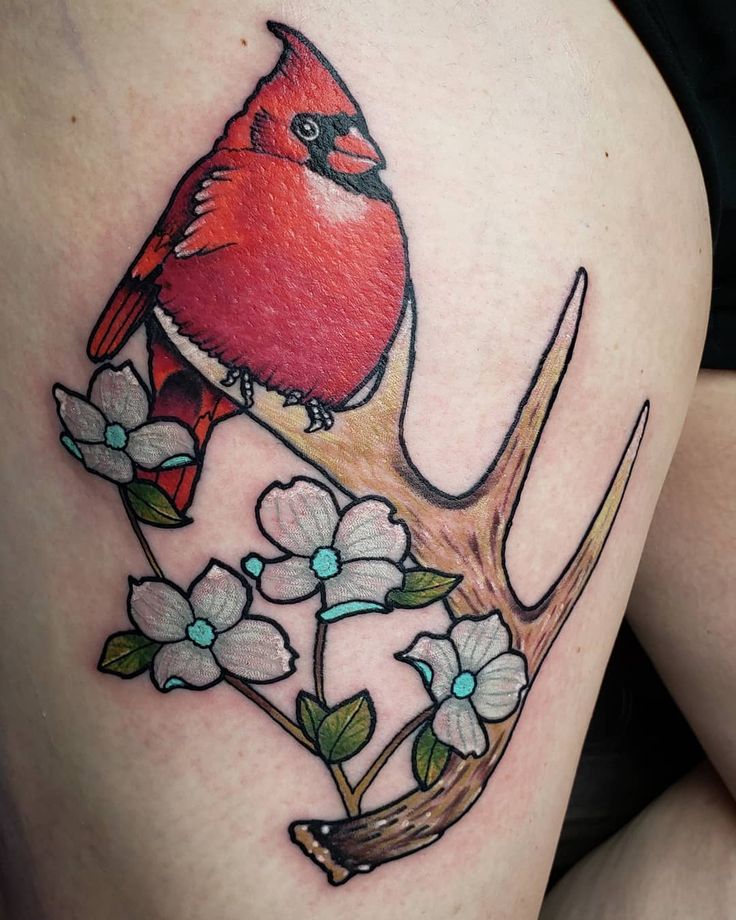 28 Cardinal Tattoo Ideas for Women and Men: Memorial, Fine Line, Stencil Outline, Small Flying