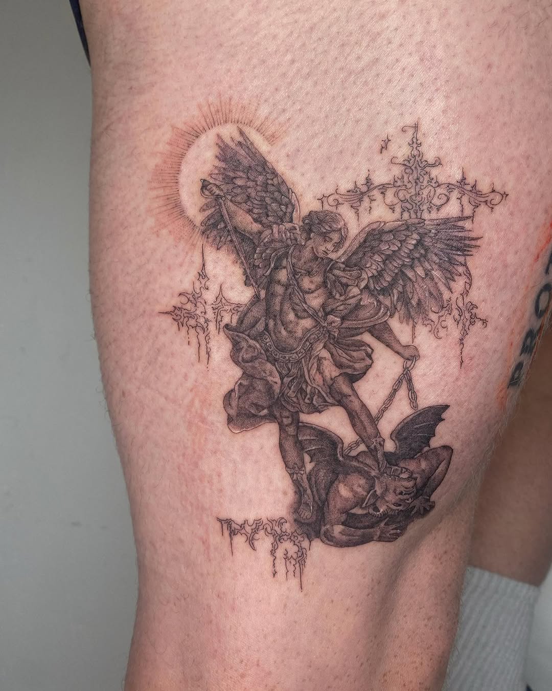 29 Powerful St Michael Tattoo Designs for Men and Women   Forearm, Sleeve, Geometric, Traditional