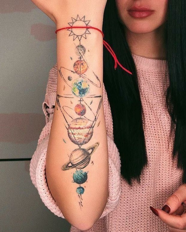 27 Space Tattoo Ideas for Women and Men Galaxy Sleeve Designs, Minimalist Forearm Art
