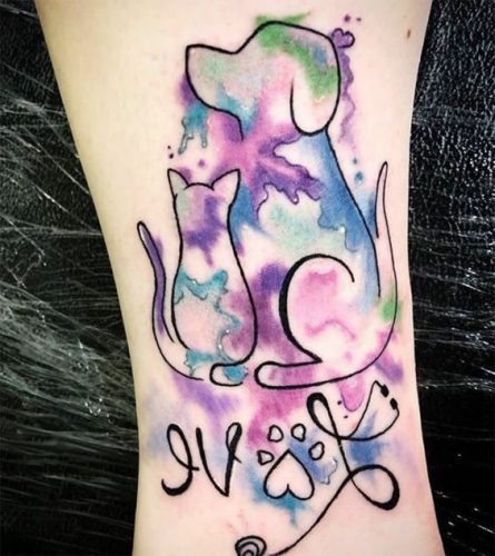 22 Cat and Dog Tattoo Ideas