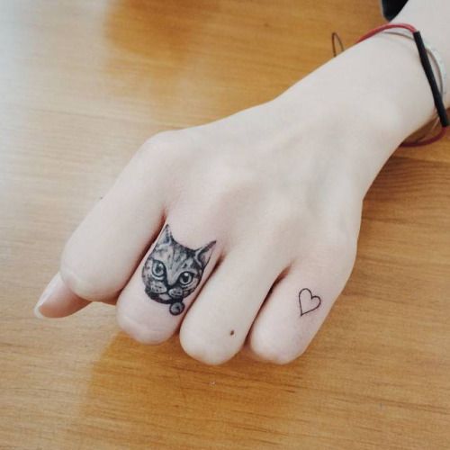 27 Cat Tattoo Ideas for the Finger