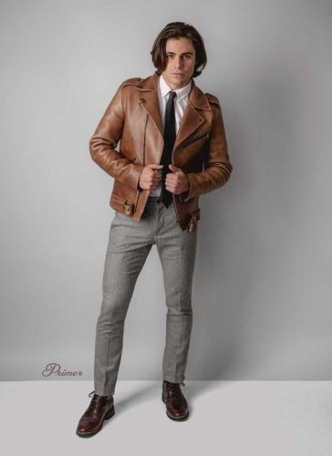 17 Trendy Men’s Jacket and Tie Combos for : Leather, Denim & Velvet Style