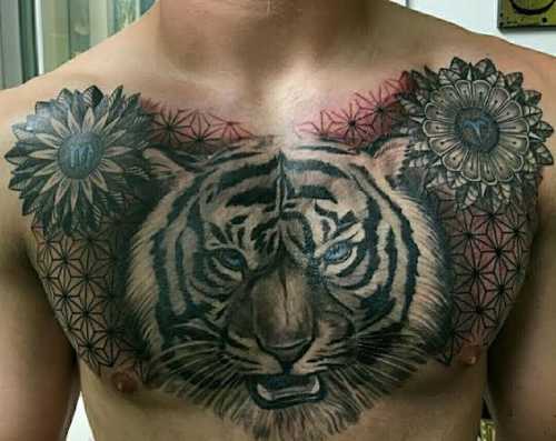 27 Chest Tiger Tattoo Ideas