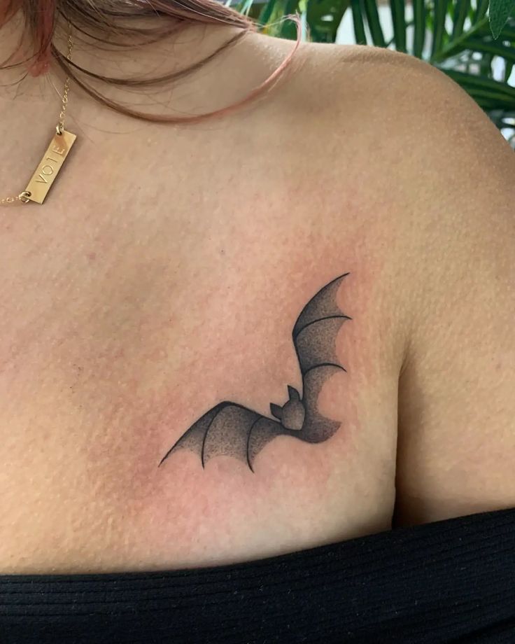 Bat Tattoo 25 Ideas in A Collection of Stencil, Gothic, Old School, and Simple Arm and Chest Tattoos