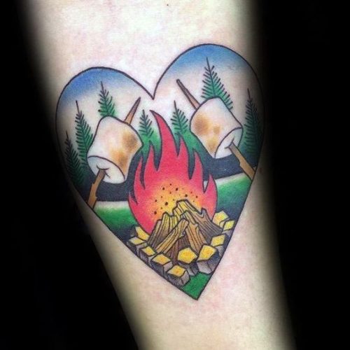 Discover the Great Outdoors on Your Skin: 20 Inspiring Camping Tattoo Designs for Nature Lovers in