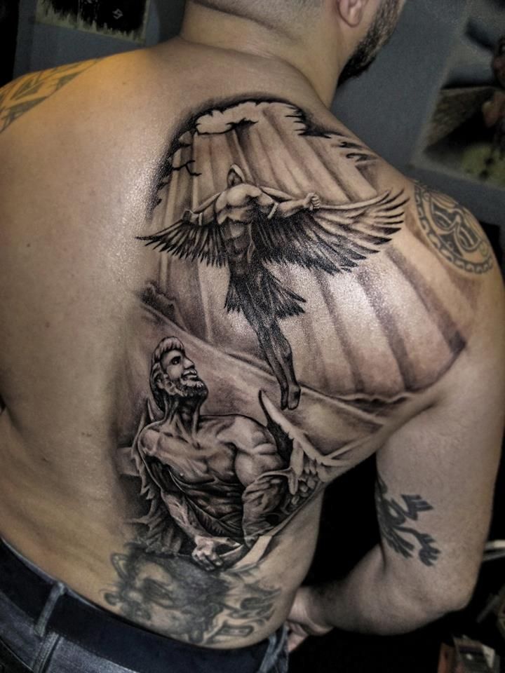 27 Powerful Icarus Tattoo Ideas for : From Bold Falls to Mythic Flight in Realism, Color, Line Art