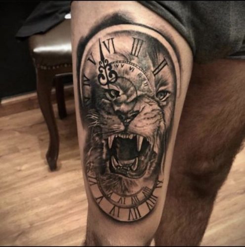 Thigh Lion Tattoo: 23 Majestic and Alluring Designs