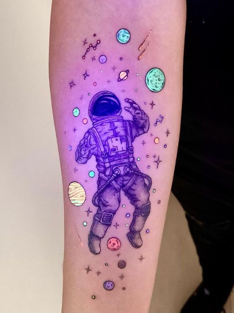 Astronaut Tattoo Ideas for Men and Women Minimalist, Stencil Outline, and Cosmic Designs