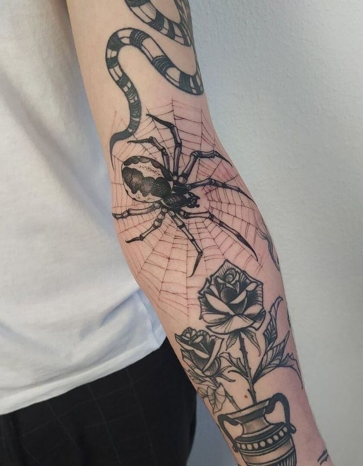 27 Spider Web Tattoo Ideas for Men and Women Shoulder, Full Sleeve, Stencil Designs