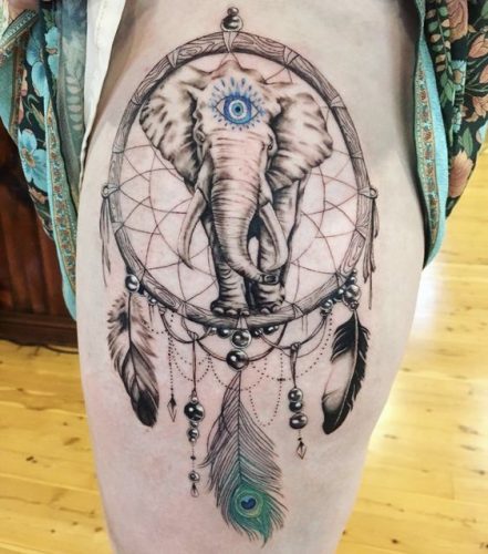 20 Elephant Tattoos on the Hip Ideas