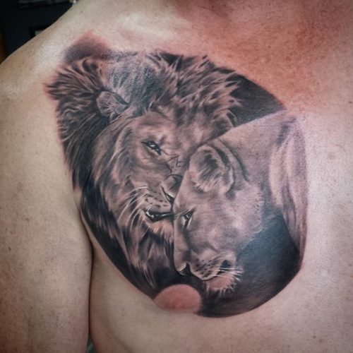 Roar with Confidence: 20 Lion Tattoo on Chest Design Ideas