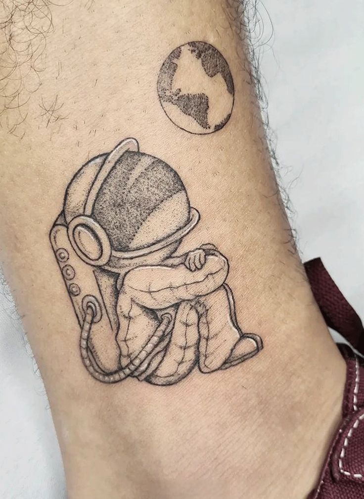 Astronaut Tattoo Ideas for Men and Women Minimalist, Stencil Outline, and Cosmic Designs