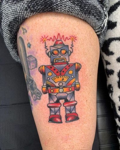 Explore 20 Unique Robot Tattoo Ideas for : From Futuristic Samurai to Colorful Mechanical Art