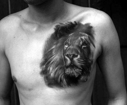 Roar with Confidence: 20 Lion Tattoo on Chest Design Ideas