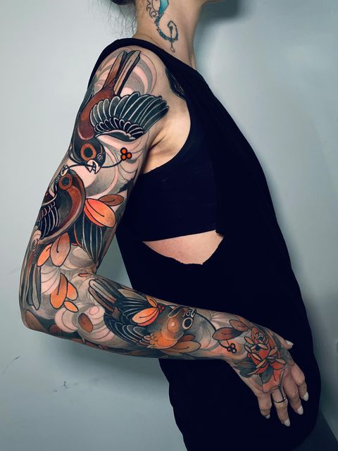 25 Neo Traditional Tattoo Ideas for : Bold Sleeve Art, Black and Grey Designs
