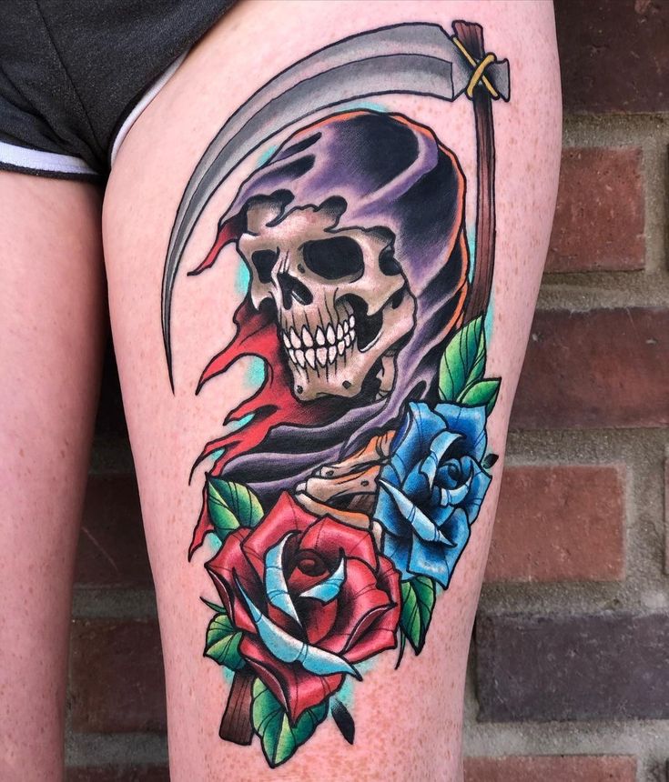 Discover 20 Grim Reaper Tattoo Ideas for Men & Women: Realistic, Traditional, Cute, and Neo-Traditional Designs