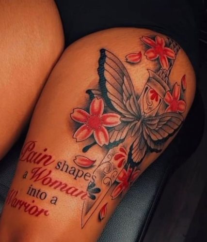 Explore the Art of Self-Expression: 15 Stunning Thigh Quote Tattoo Ideas for Women in