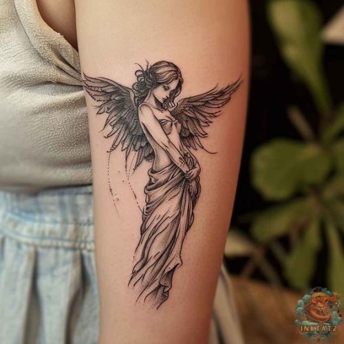 Explore 20 Stunning Angel Tattoo Designs for : From Seraphims to Cherubic Delights