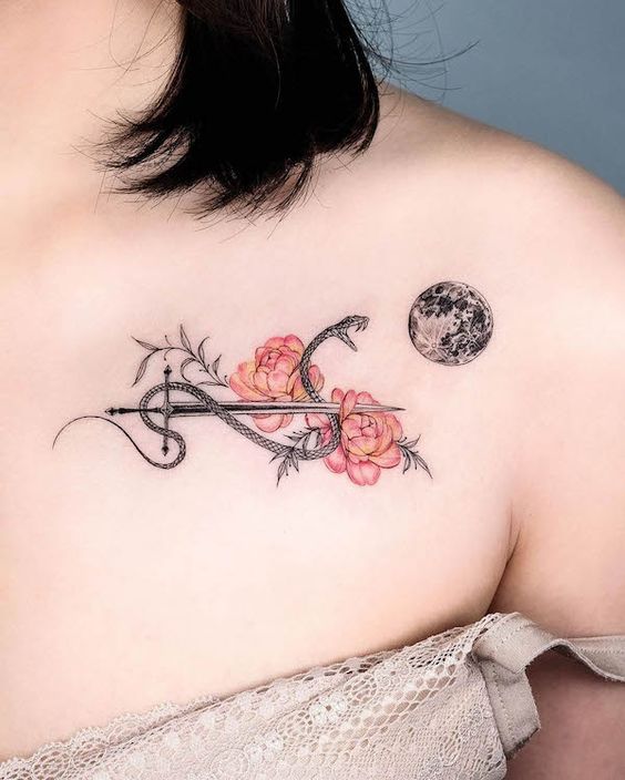 Explore 20 Unique Clavicle Tattoo Ideas: From Delicate Florals to Edgy Designs – Get Inspired!