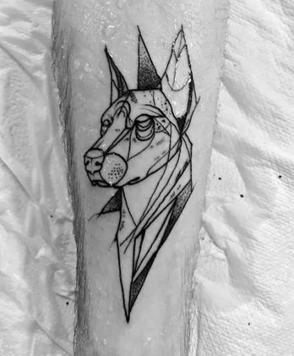 15 Sleek Dog Outline Tattoo Ideas
