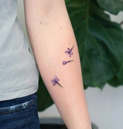 Elegant Lilac Tattoo Black and White 15 Ideas for : Embrace Minimalist Floral Art
