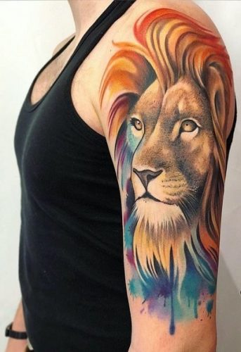 Watercolor Lion Tattoo: 20 Vibrant and Artistic Designs