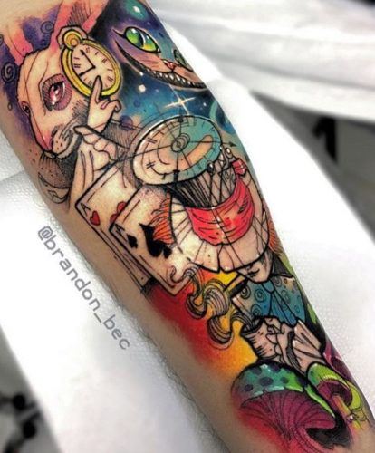 Immerse in the Magic: 15 Alice in Wonderland Tattoo Sleeves for