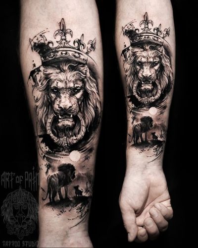Regal and Majestic: 22 Lion Tattoo with Crown Ideas
