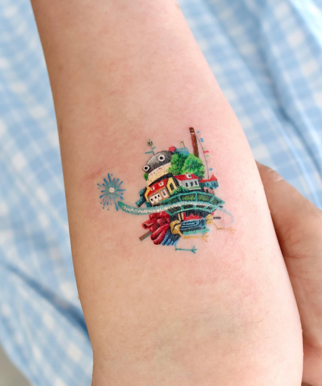 25 Studio Ghibli Tattoo Ideas Minimalist Totoro, Spirited Away Sleeve, Howl s Moving Castle Designs