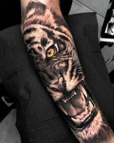 25 Tiger Tattoo on Forearm Ideas