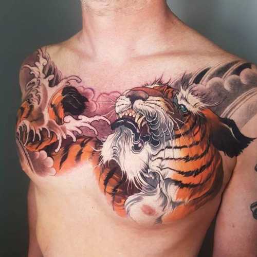27 Chest Tiger Tattoo Ideas