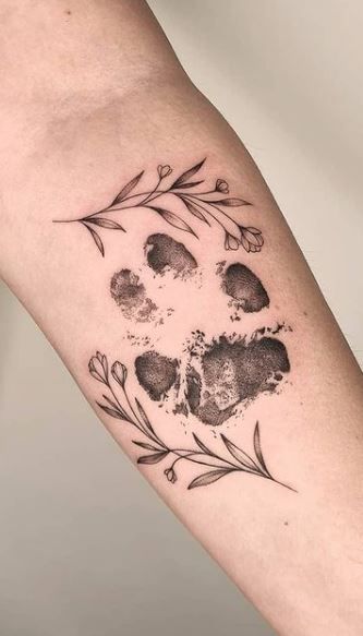 28 Paw Print Tattoo Ideas for Dog & Cat Lovers Memorial, Floral, Watercolor, Fine Line