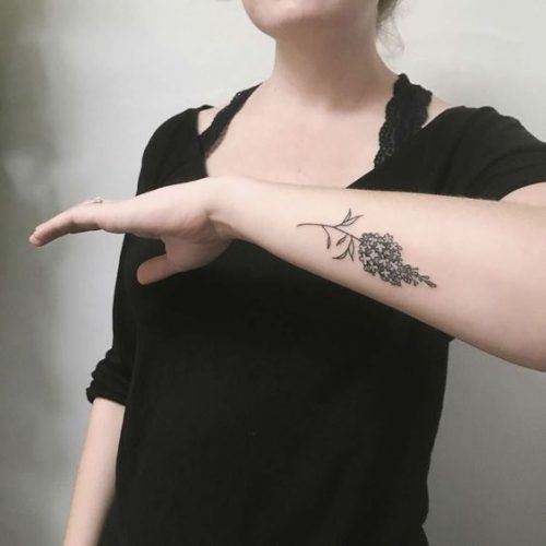 Elegant Lilac Tattoo Black and White 15 Ideas for : Embrace Minimalist Floral Art