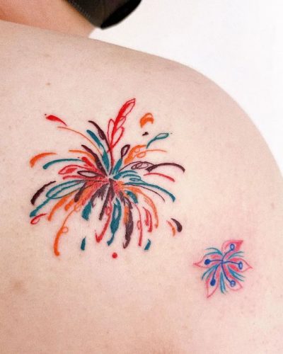 20 Captivating Firework Tattoo Designs for : Ignite Your Skin with Artistic Brilliance