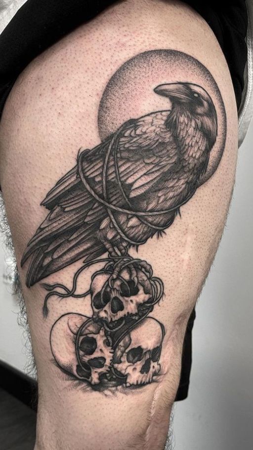 28 Unique Crow Tattoo Ideas Blackwork, Traditional, Flying, Viking, Sleeve, and Minimalist Designs