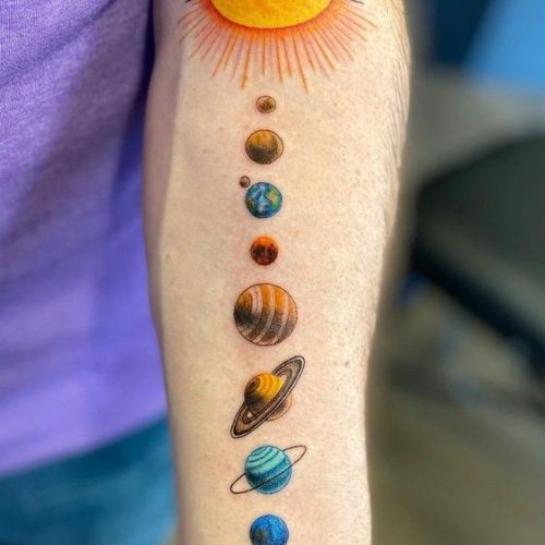 Explore 23 Stunning Solar System Tattoo Ideas for : Celestial Body Art for Men and Women