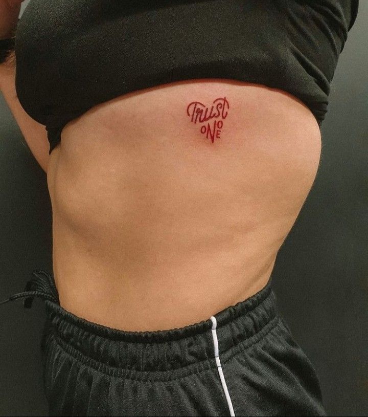 25 Trust No One Tattoo Designs with Lettering, Fonts, Ideas for Men and Women