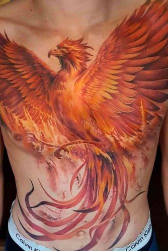 27 Majestic Phoenix Color Tattoo Designs