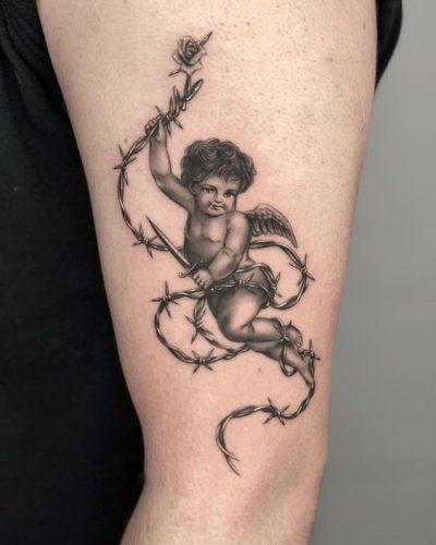Explore 20 Stunning Angel Tattoo Designs for : From Seraphims to Cherubic Delights